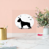 Boston Terrier Dog - Halloween Moon Silhouette Ove Acryl Bord (Huwelijk)