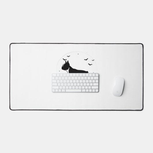 Boston Terrier Dog - Halloween Moon Silhouette Ove Bureaumat (Keyboard & Muis)