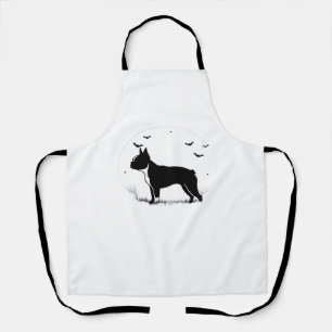 Boston Terrier Dog - Halloween Moon Silhouette Ove Schort