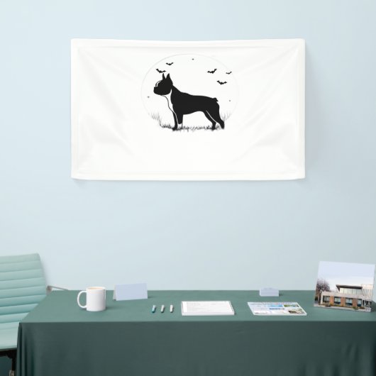 Boston Terrier Dog - Halloween Moon Silhouette Ove Spandoek (Beurs)