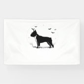 Boston Terrier Dog - Halloween Moon Silhouette Ove Spandoek (Horizontaal)