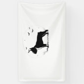 Boston Terrier Dog - Halloween Moon Silhouette Ove Spandoek (Verticaal)