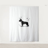 Boston Terrier Dog - Halloween Moon Silhouette Ove Wandkleed (Voorkant)
