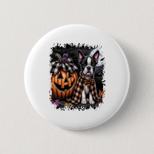 Boston Terrier Dog Halloween Ronde Button 5,7 Cm (Voorkant)