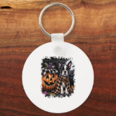 Boston Terrier Dog Halloween Sleutelhanger (Voorkant)