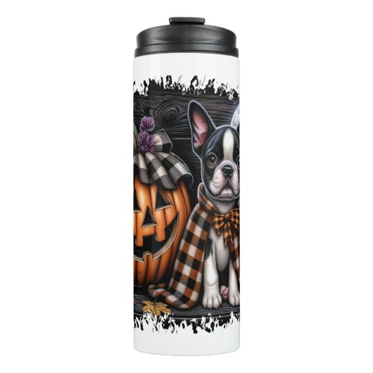Boston Terrier Dog Halloween Thermosbeker (Voorkant)
