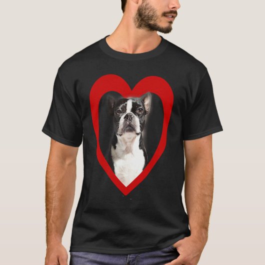 Boston Terrier  Dog Heart   Terrier  Boston Terrie T-shirt (Voorkant)