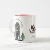 Boston Terrier Dog Holiday met kerstfoto Mok (Voorkant links)