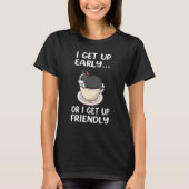 Boston Terrier Dog I Get Up Early Coffee Funny Pup T-shirt (Voorkant)