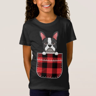 Boston Terrier Dog in Buffalo spelden print C T-shirt