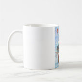 Boston Terrier Dog in het sneeuwkersthondenhuis Koffiemok (Links)