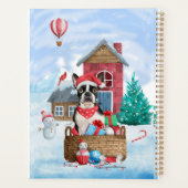 Boston Terrier Dog in het sneeuwkersthondenhuis Planner (Achterkant)