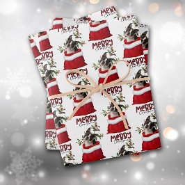 Boston Terrier Dog in Holiday Gift Bag Inpakpapier Vel