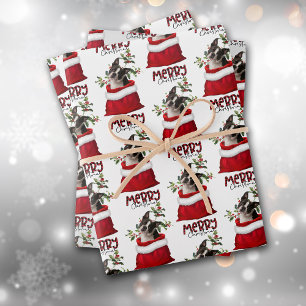 Boston Terrier Dog in Holiday Gift Bag Inpakpapier Vel