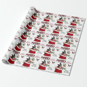 Boston Terrier Dog in kerstcadeau Cadeaupapier (Uitgerold)