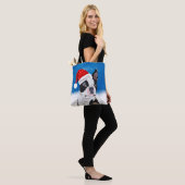 Boston Terrier Dog in Sneeuwfeest Happy Holiday Tote Bag (Op model)