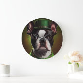 Boston Terrier dog in St. Patrick's Day Dress Grote Klok (Huis)