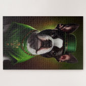 Boston Terrier dog in St. Patrick's Day Dress Legpuzzel (Horizontaal)