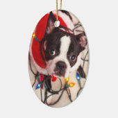 Boston Terrier Dog in Twinking Lights Ornament (Links)