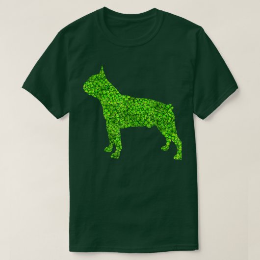 Boston Terrier Dog Irish Shamrock Leaf St Patrick T-shirt (Design voorkant)