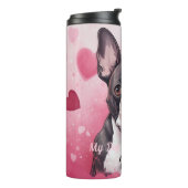 Boston Terrier Dog is mijn Valentijn gepersonalise Thermosbeker (Gedraaid links)