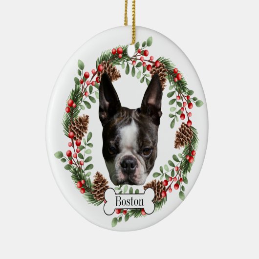 Boston Terrier dog Keramisch Ornament (Rechts)