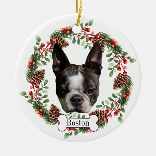 Boston Terrier dog Keramisch Ornament (Voorkant)