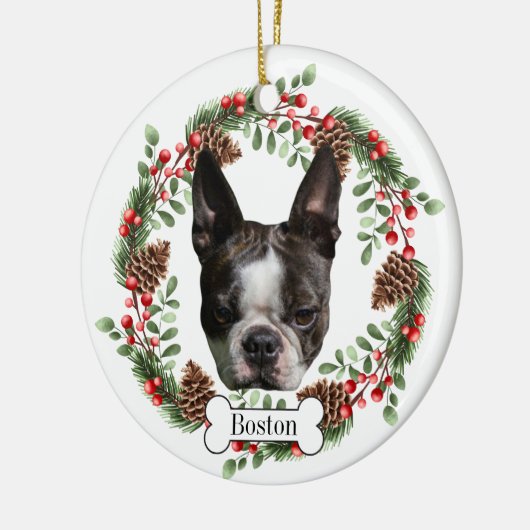 Boston Terrier dog Keramisch Ornament (Links)