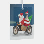 Boston Terrier Dog kerstkerstkerstkerstbedekking Glas Ornament (Voorkant Rechts)