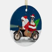 Boston Terrier Dog kerstkerstkerstkerstbedekking  Keramisch Ornament (Rechts)