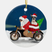 Boston Terrier Dog kerstkerstkerstkerstbedekking  Keramisch Ornament (Voorkant)
