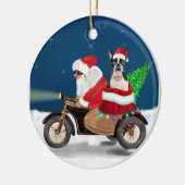 Boston Terrier Dog kerstkerstkerstkerstbedekking  Keramisch Ornament (Links)