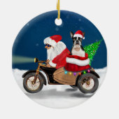 Boston Terrier Dog kerstkerstkerstkerstbedekking  Keramisch Ornament (Achterkant)