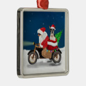 Boston Terrier Dog kerstkerstkerstkerstbedekking Metalen Ornament (Rechts)