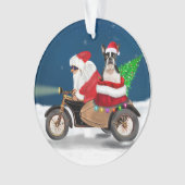 Boston Terrier Dog kerstkerstkerstkerstbedekking Ornament (voorkant)
