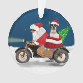 Boston Terrier Dog kerstkerstkerstkerstbedekking Ornament (voorkant)