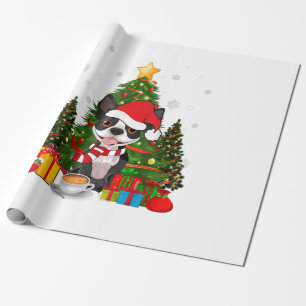 Boston Terrier Dog Kerstmis is cadeaukaartje licht Cadeaupapier