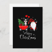 Boston Terrier Dog Kerstmis met Santa Hat Pajama Kaart (Voorkant / Achterkant)