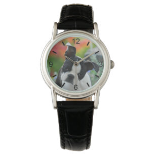 Boston Terrier Dog Leuke Puppy Head — wijzerplaat- Horloge