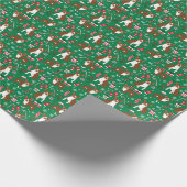 Boston Terrier Dog Liver boston Kerstmis Cadeaupapier (Hoek)