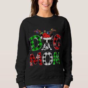Boston Terrier Dog mam Buffalo Pset Xmas Reindeer Trui