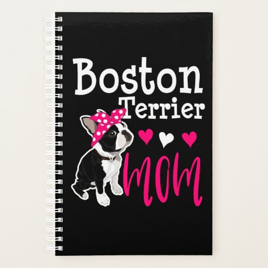 Boston Terrier Dog mam Cute Funny Kerstcadeau Planner (Voorkant)