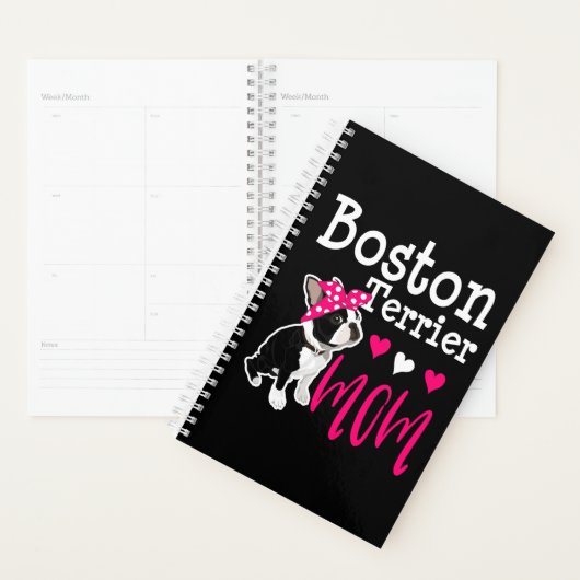 Boston Terrier Dog mam Cute Funny Kerstcadeau Planner (Display)