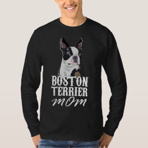 Boston Terrier Dog Mam Fited Scoop T-shirt