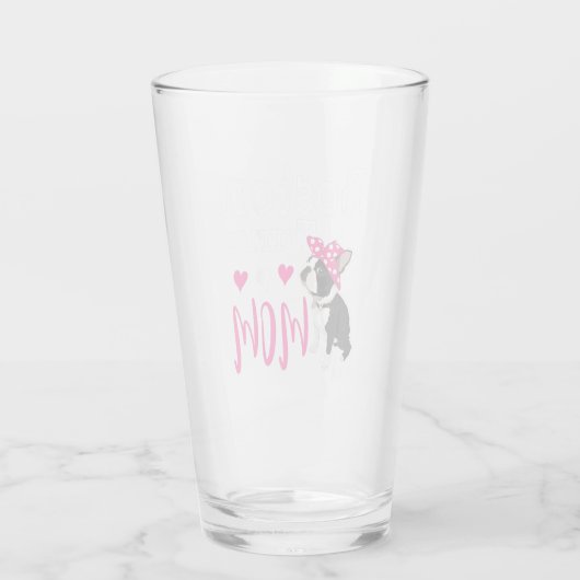 Boston Terrier Dog Mam Owner Cute Funny Glas (Achterkant)