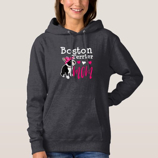 Boston Terrier Dog Mam Owner Cute Funny Hoodie (Voorkant)