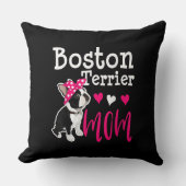 Boston Terrier Dog Mam Owner Cute Funny Kussen (Voorkant)