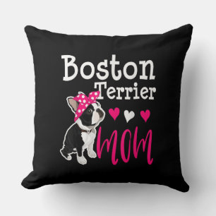 Boston Terrier Dog Mam Owner Cute Funny Kussen
