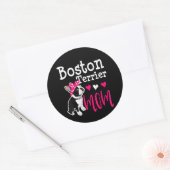 Boston Terrier Dog Mam Owner Cute Funny Ronde Sticker (Envelop)