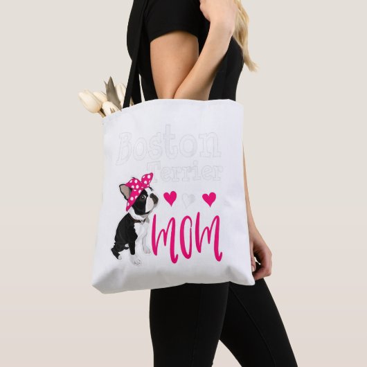 Boston Terrier Dog Mam Owner Cute Funny Tote Bag (Dichtbij)